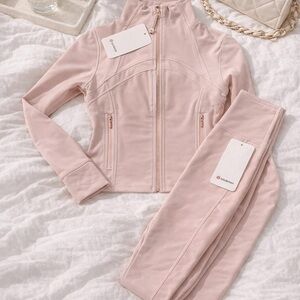 Lululemon Define Jacket & Align Leggings Set Pink NWT Size 6